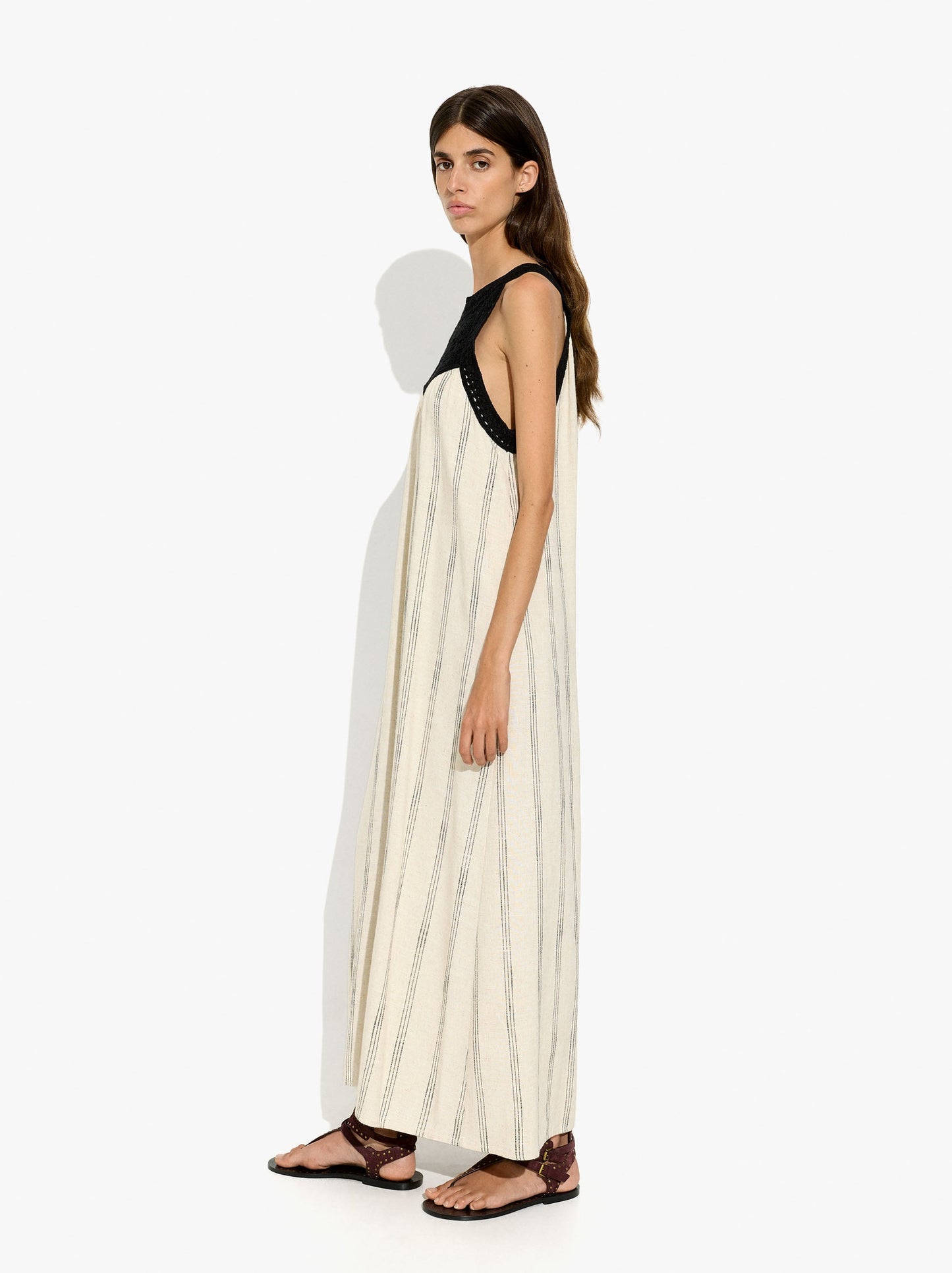 Halter Crochet Dress With Stripes