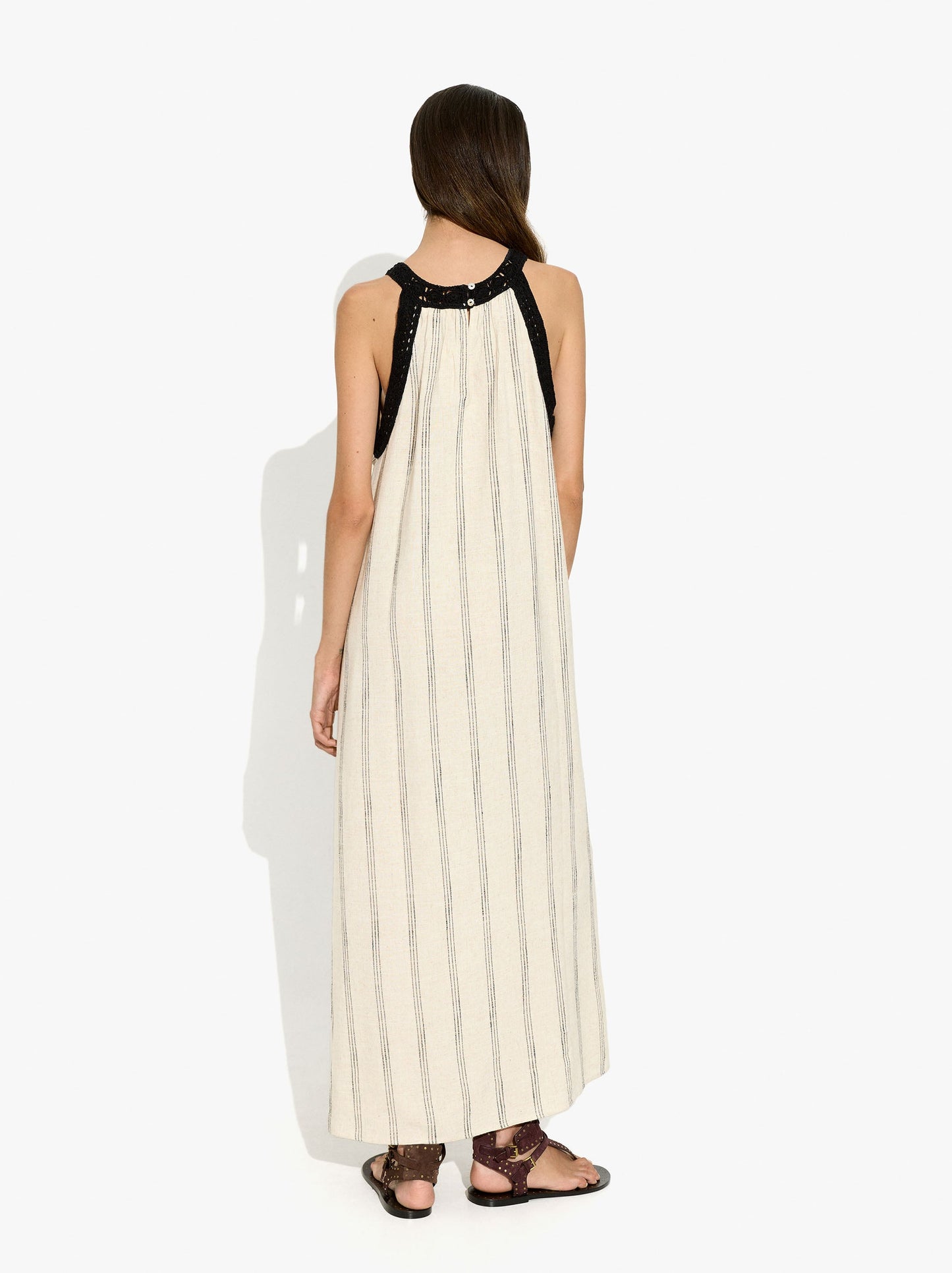 Halter Crochet Dress With Stripes