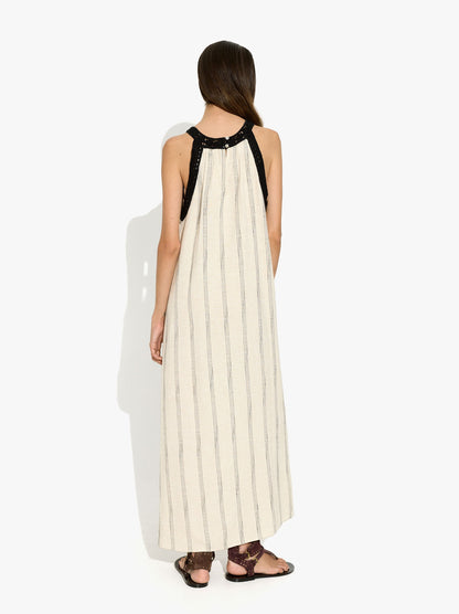Halter Crochet Dress With Stripes