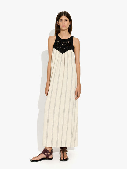 Halter Crochet Dress With Stripes