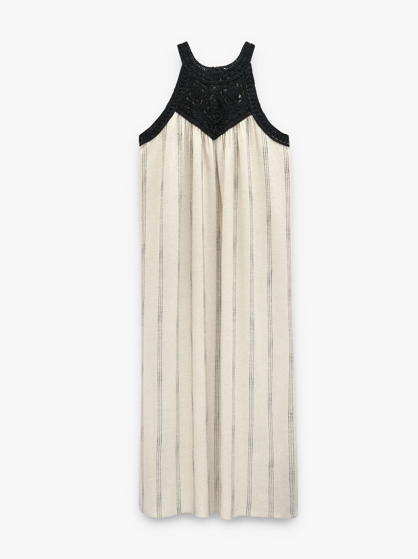 Halter Crochet Dress With Stripes