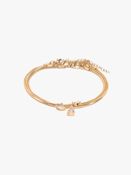 Set Of Bracelets With Zirconia Pendants