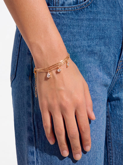 Set Of Bracelets With Zirconia Pendants