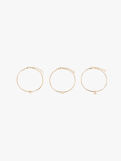 Set Of Bracelets With Zirconia Pendants