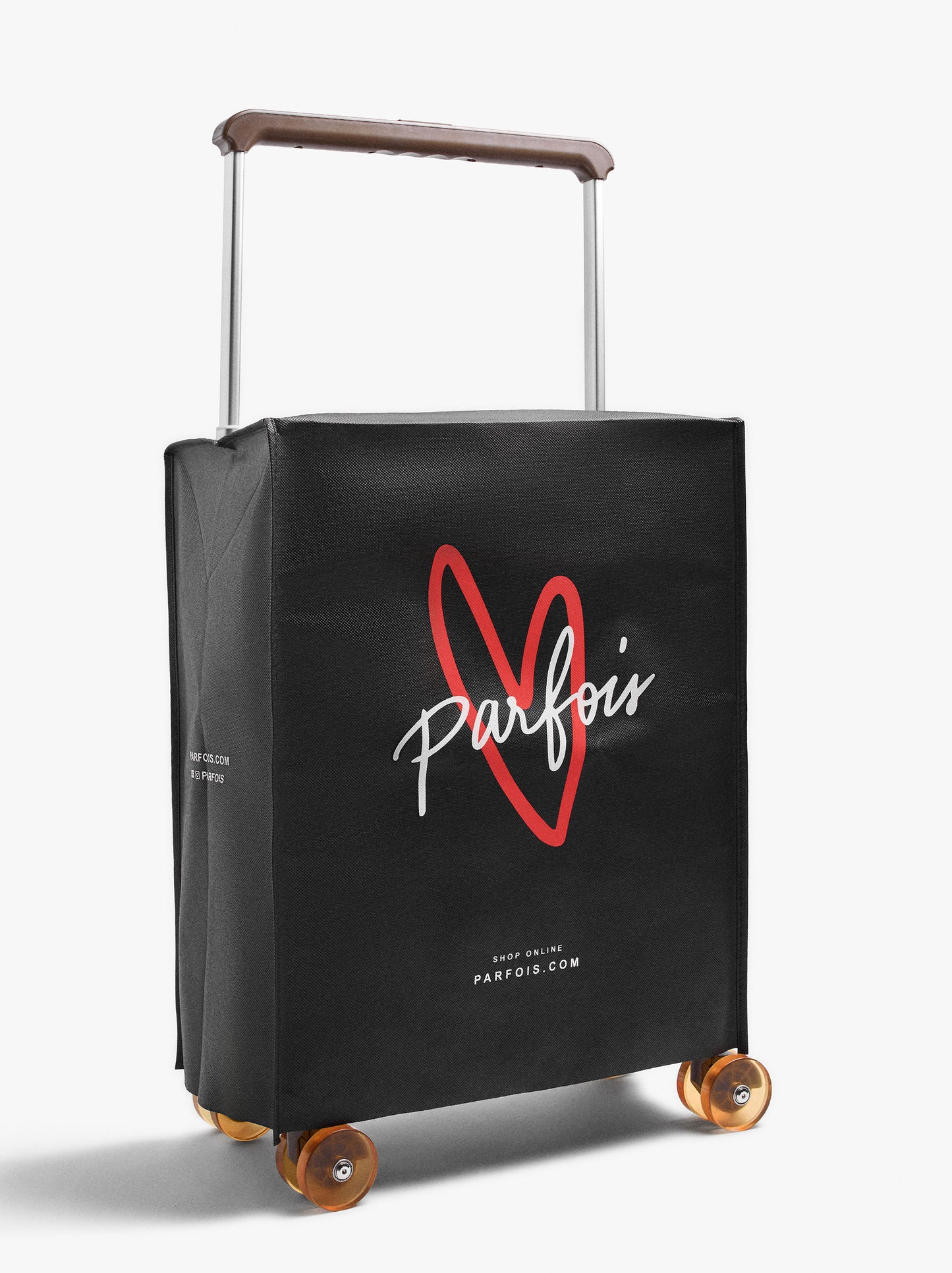 Striped Travel Suitcase With Cup Holder