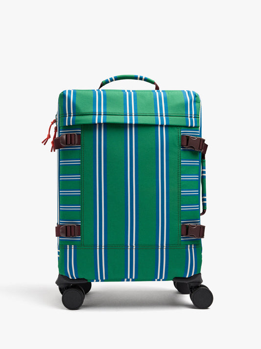 Striped Nylon Suitcase