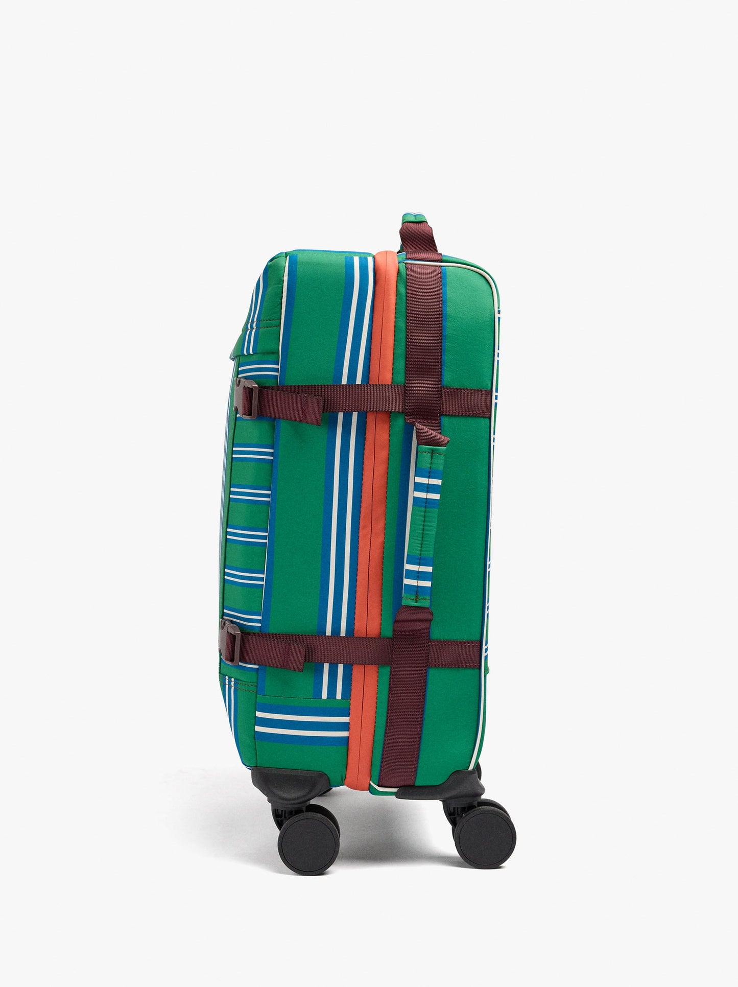 Striped Nylon Suitcase