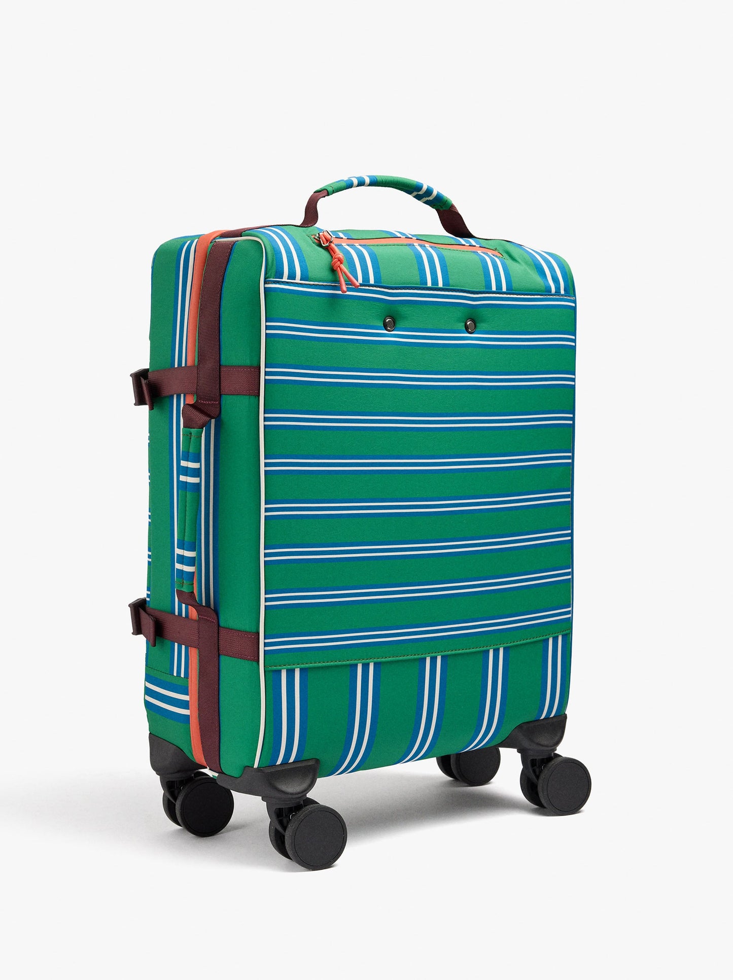 Striped Nylon Suitcase