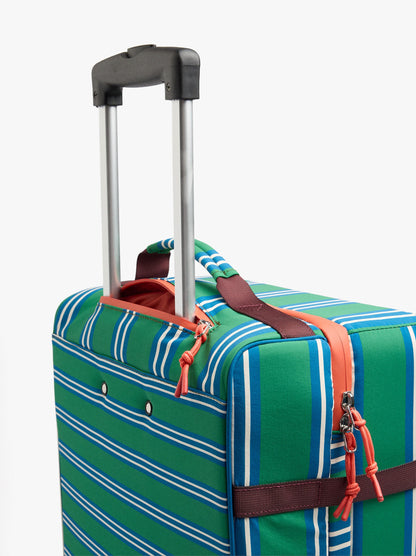 Striped Nylon Suitcase