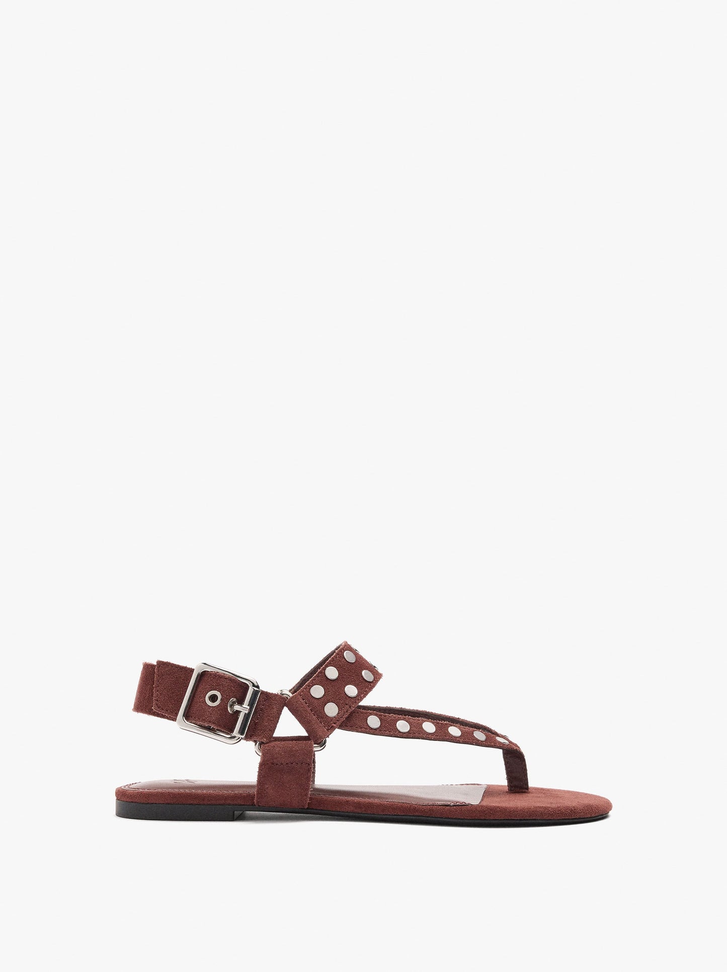 Flat Leather Sandals With Studs