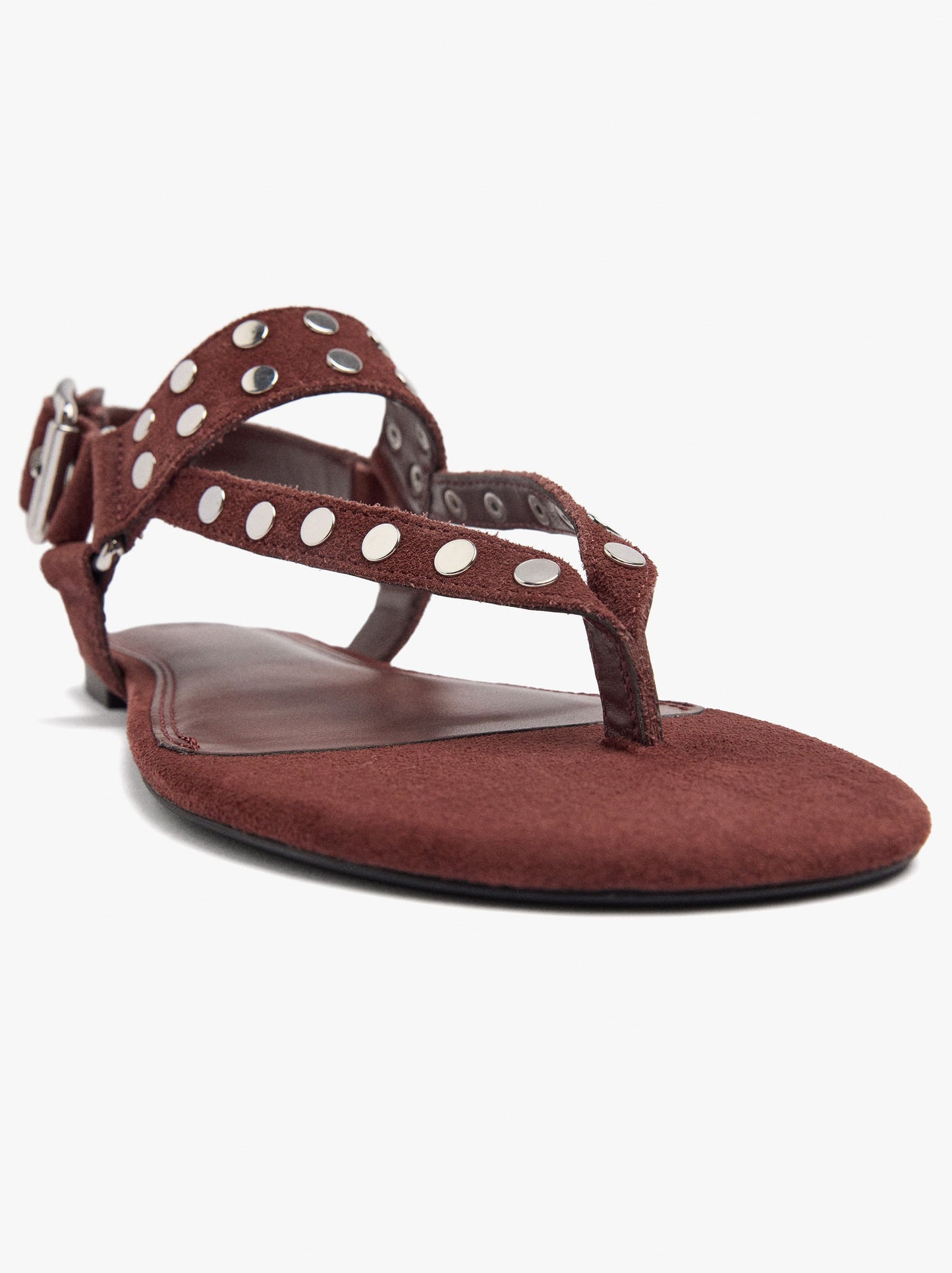 Flat Leather Sandals With Studs
