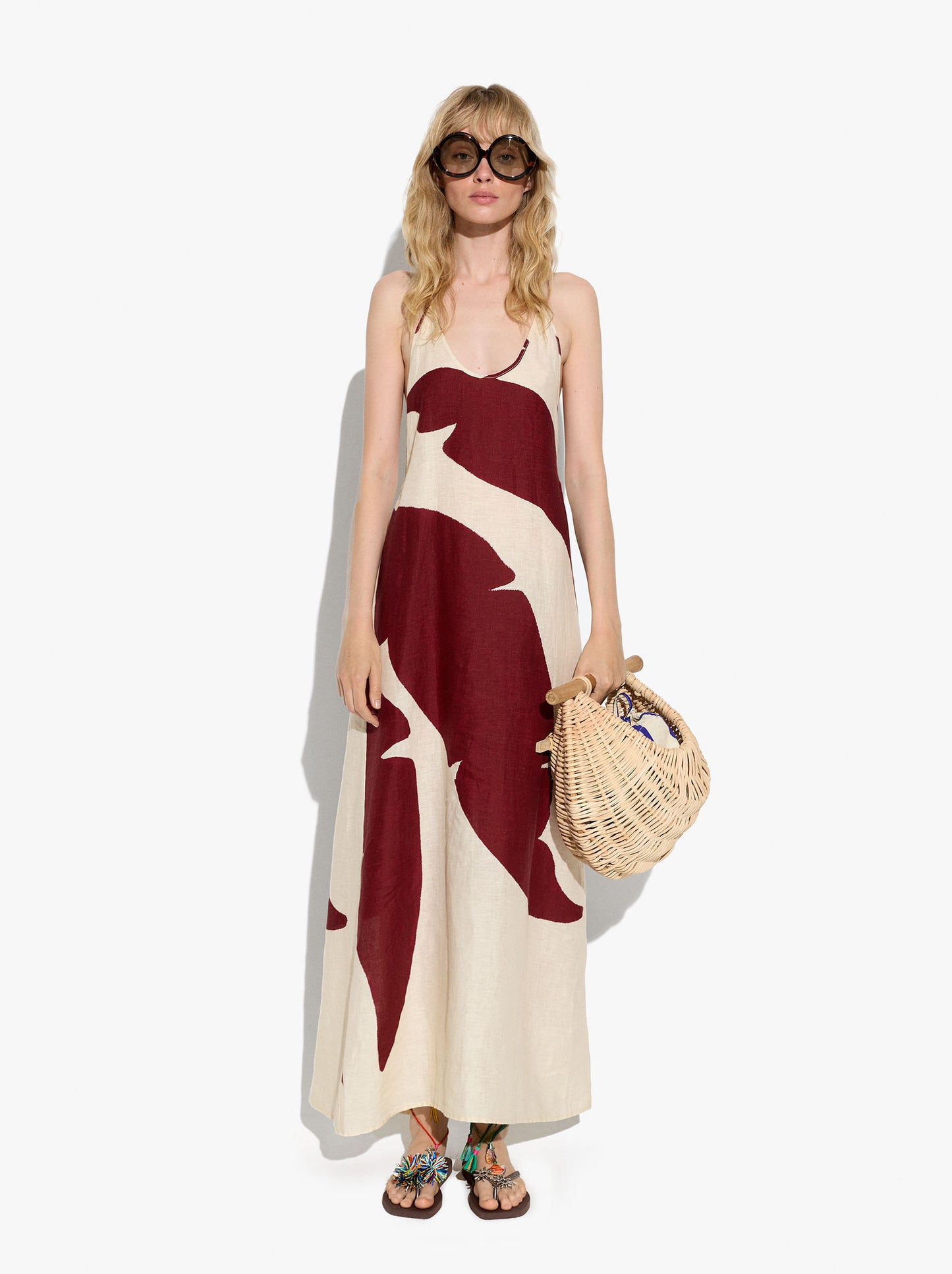 Printed Halter Dress 100% Linen