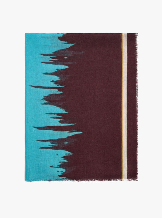 Printed Scarf With Linen Blend