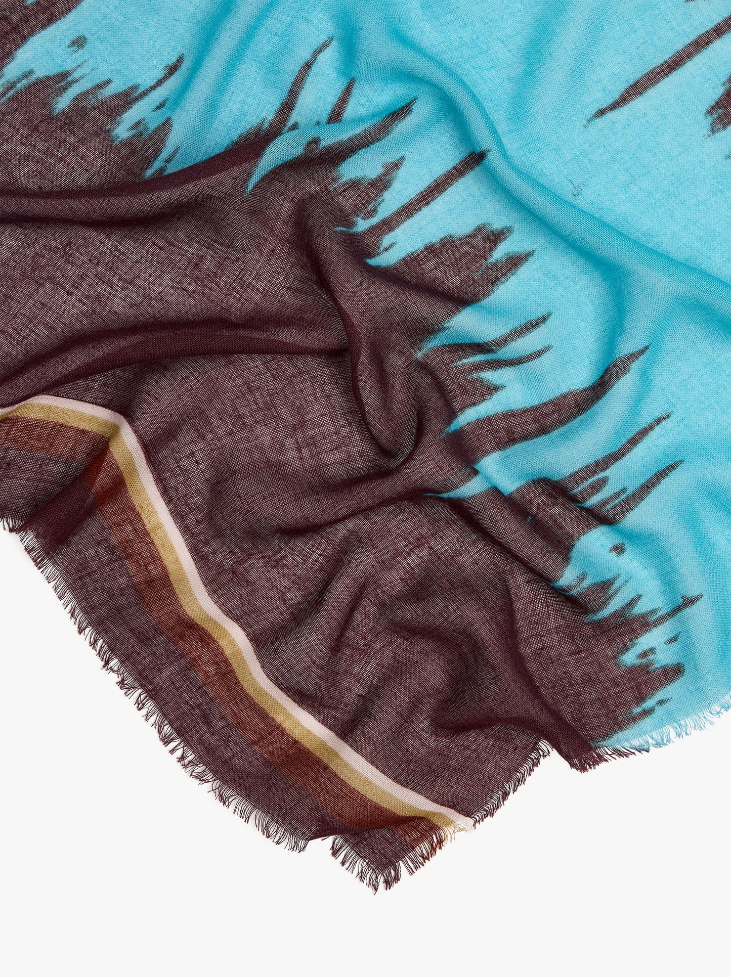 Printed Scarf With Linen Blend