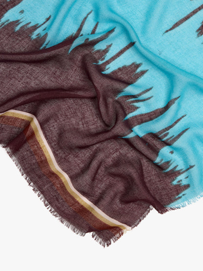 Printed Scarf With Linen Blend
