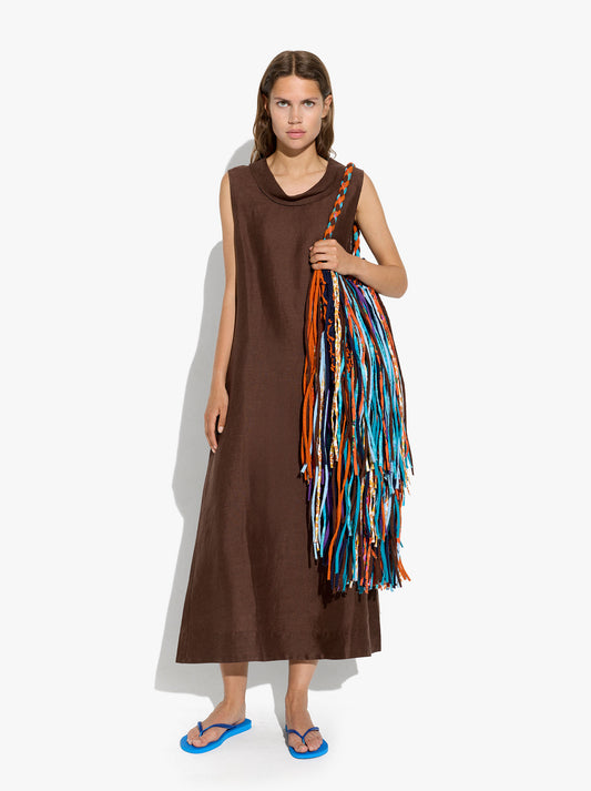 Plain Long Dress 100% Linen