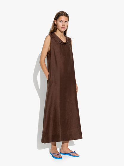 Plain Long Dress 100% Linen