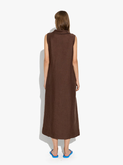 Plain Long Dress 100% Linen