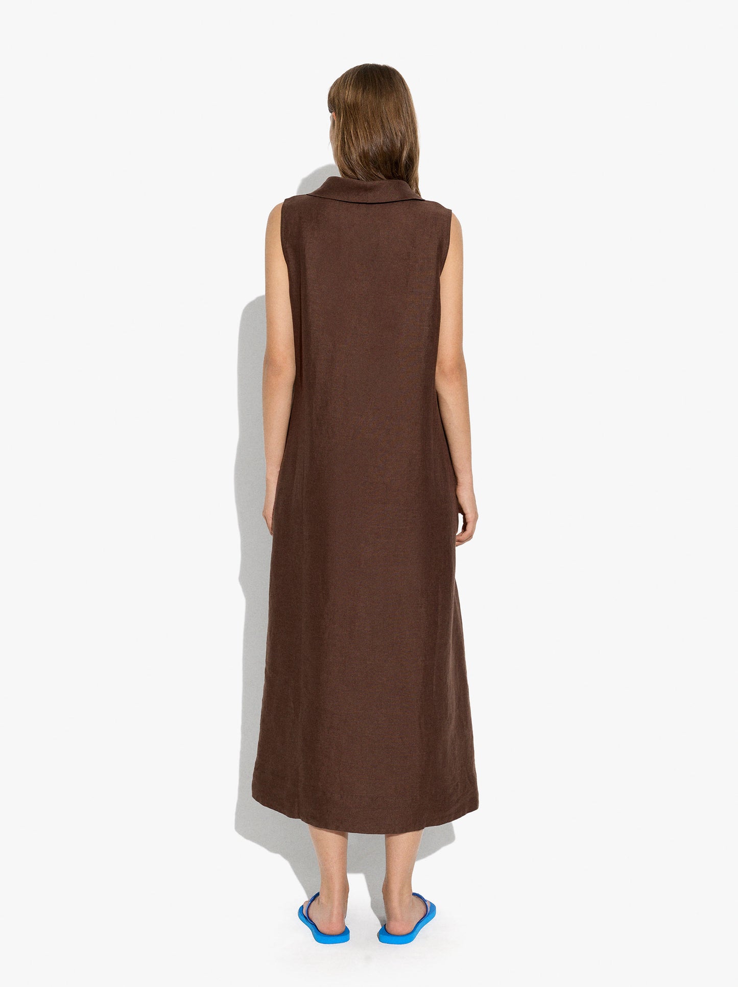 Plain Long Dress 100% Linen
