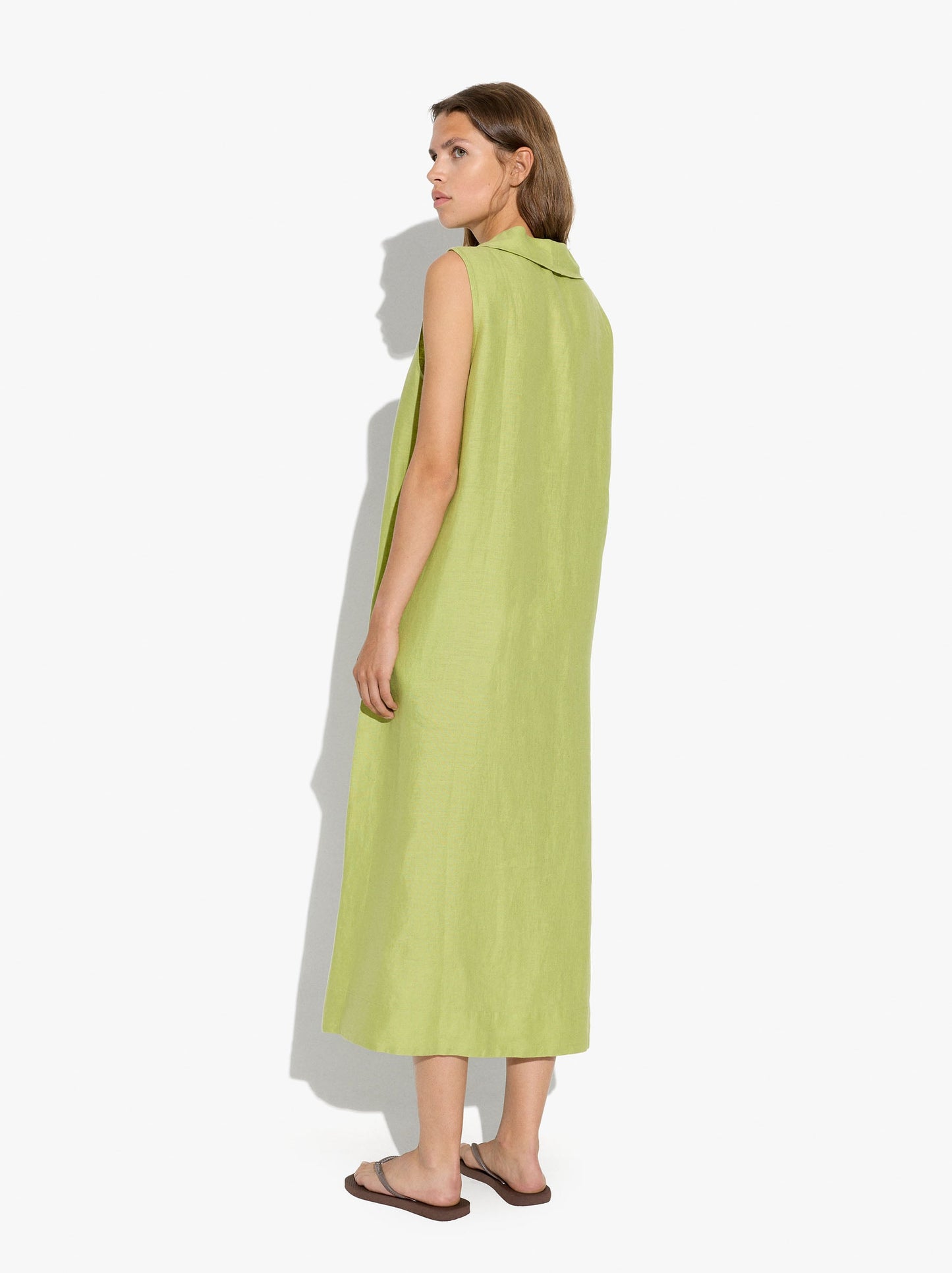 Plain Long Dress 100% Linen