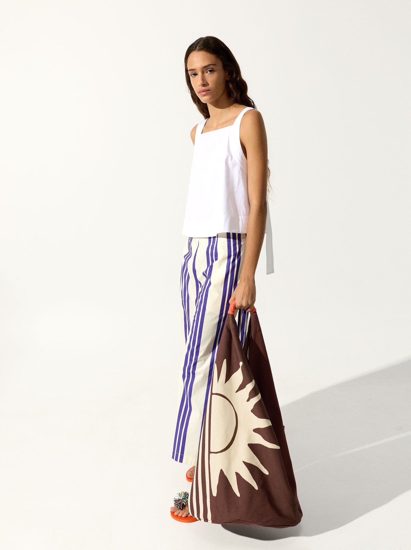 Canvas Handbag With Printed