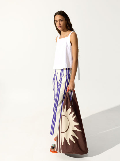 Canvas Handbag With Printed