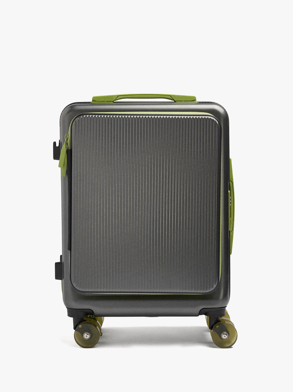 Striped Travel Suitcase With Cup Holder