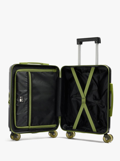 Striped Travel Suitcase With Cup Holder