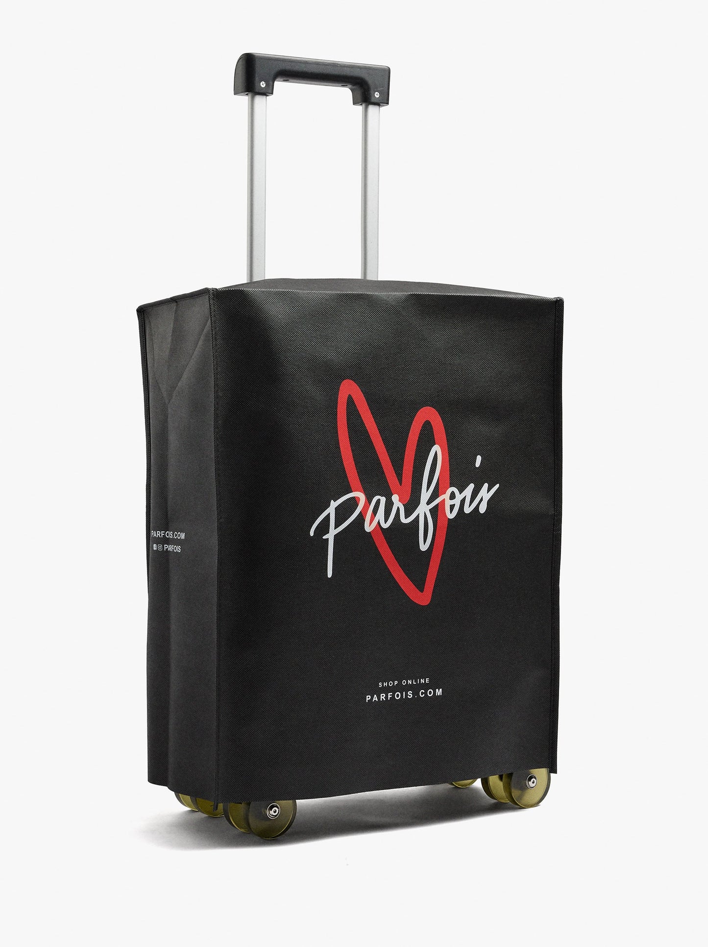 Striped Travel Suitcase With Cup Holder