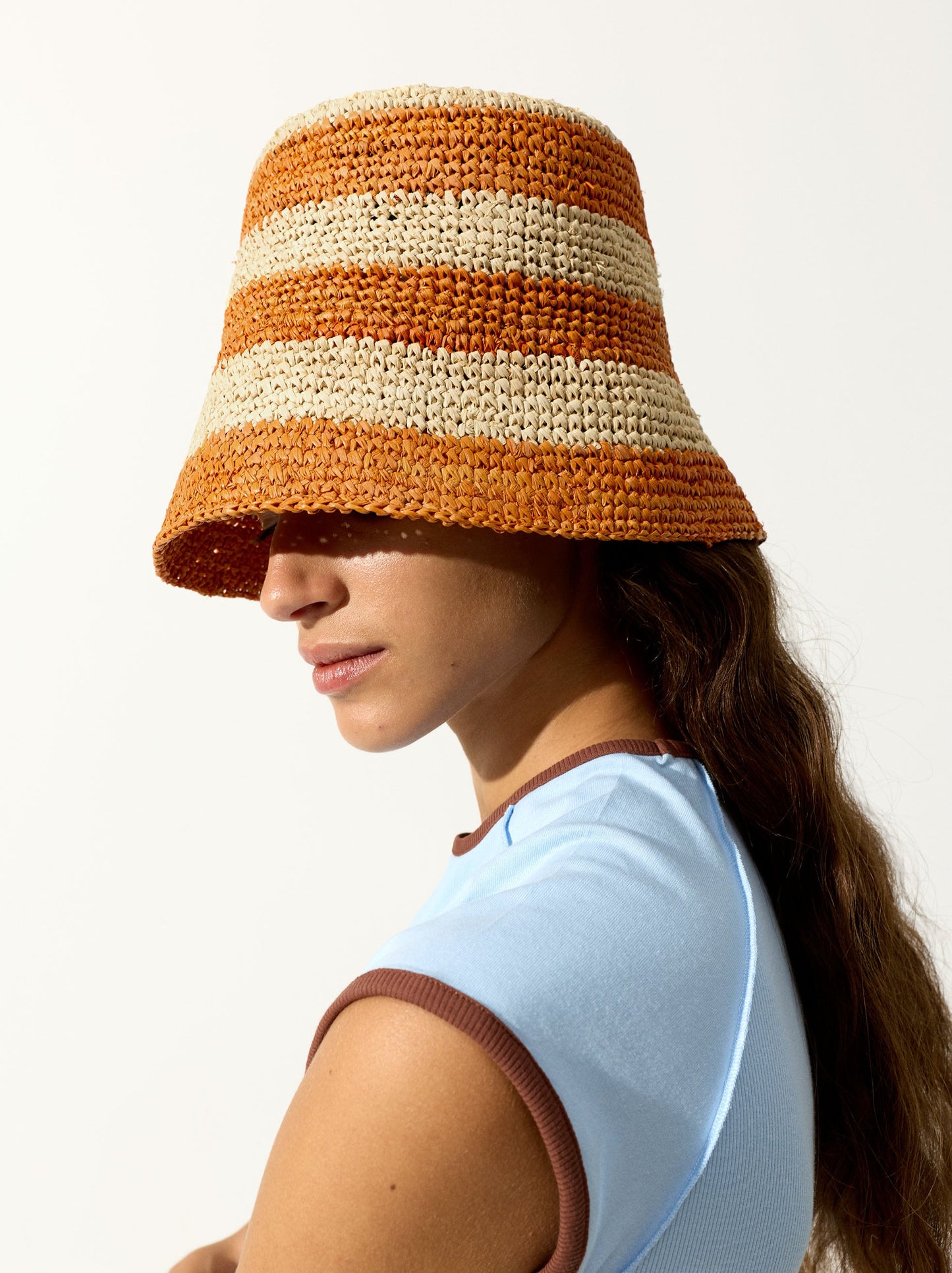 Bucket Hat With Rich Straw