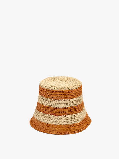 Bucket Hat With Rich Straw