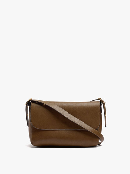 Plain Crossbody Bag With Flap And Inner Pouch