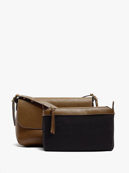 Plain Crossbody Bag With Flap And Inner Pouch