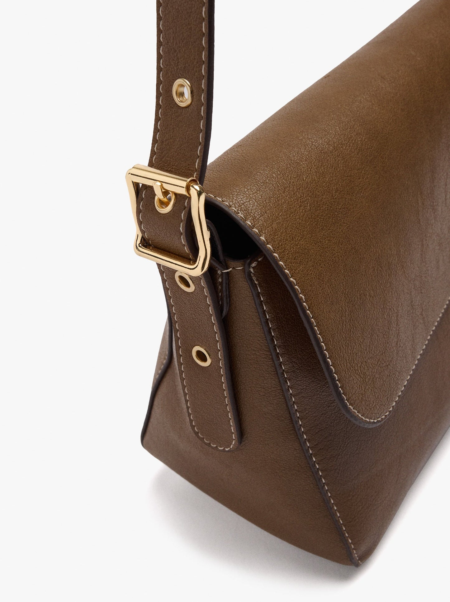 Plain Crossbody Bag With Flap And Inner Pouch