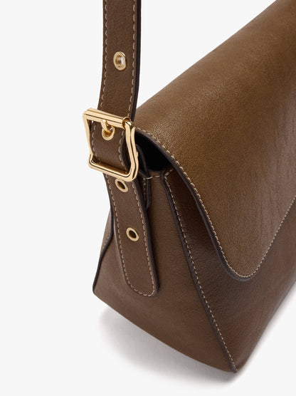 Plain Crossbody Bag With Flap And Inner Pouch