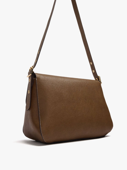 Plain Crossbody Bag With Flap And Inner Pouch