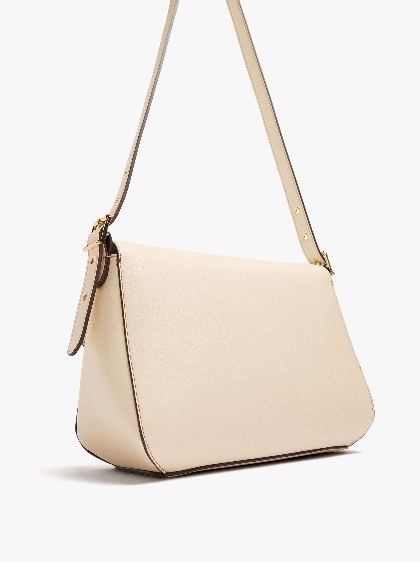 Plain Crossbody Bag With Flap And Inner Pouch