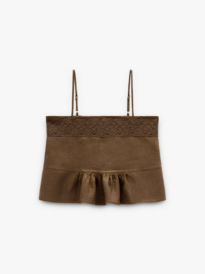 Top With 100% Linen Straps