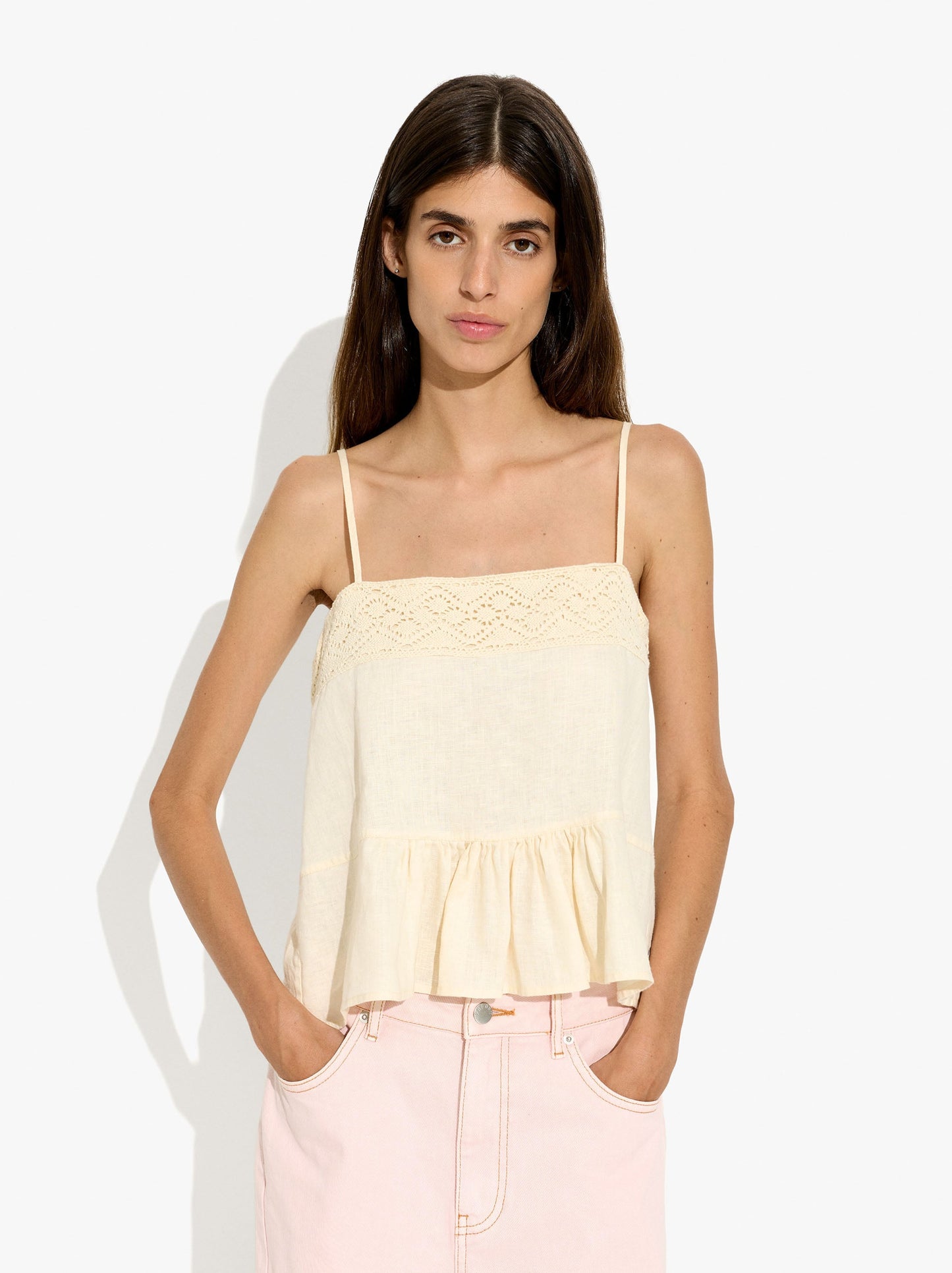 Top With 100% Linen Straps