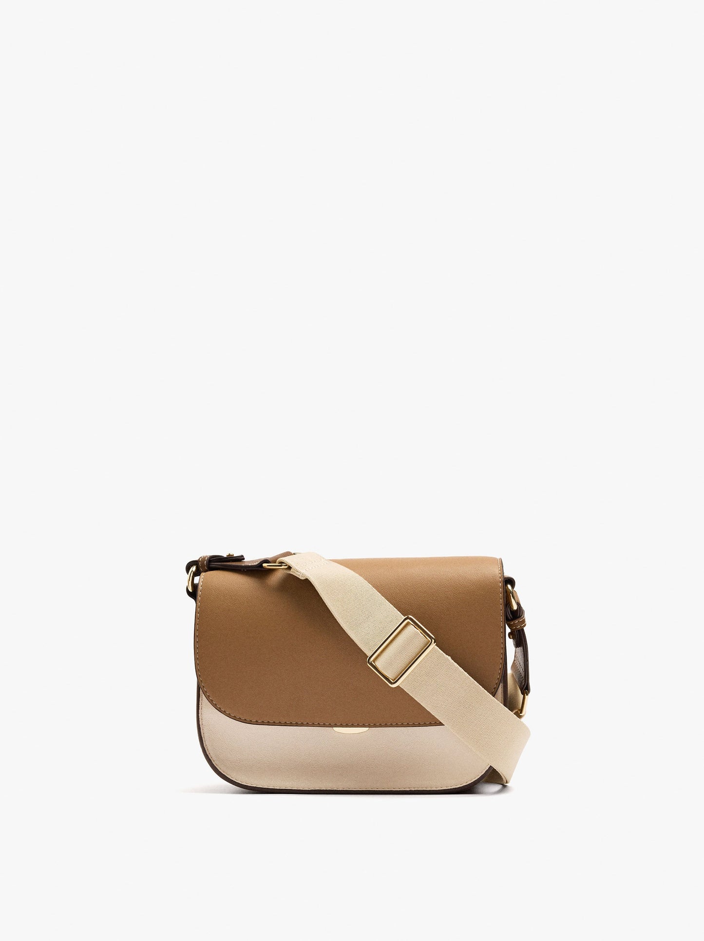Color Block Crossbody Bag With Flap