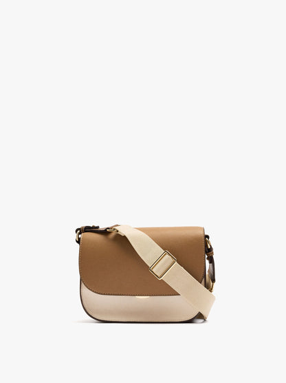 Color Block Crossbody Bag With Flap