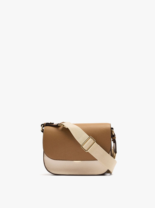 Color Block Crossbody Bag With Flap
