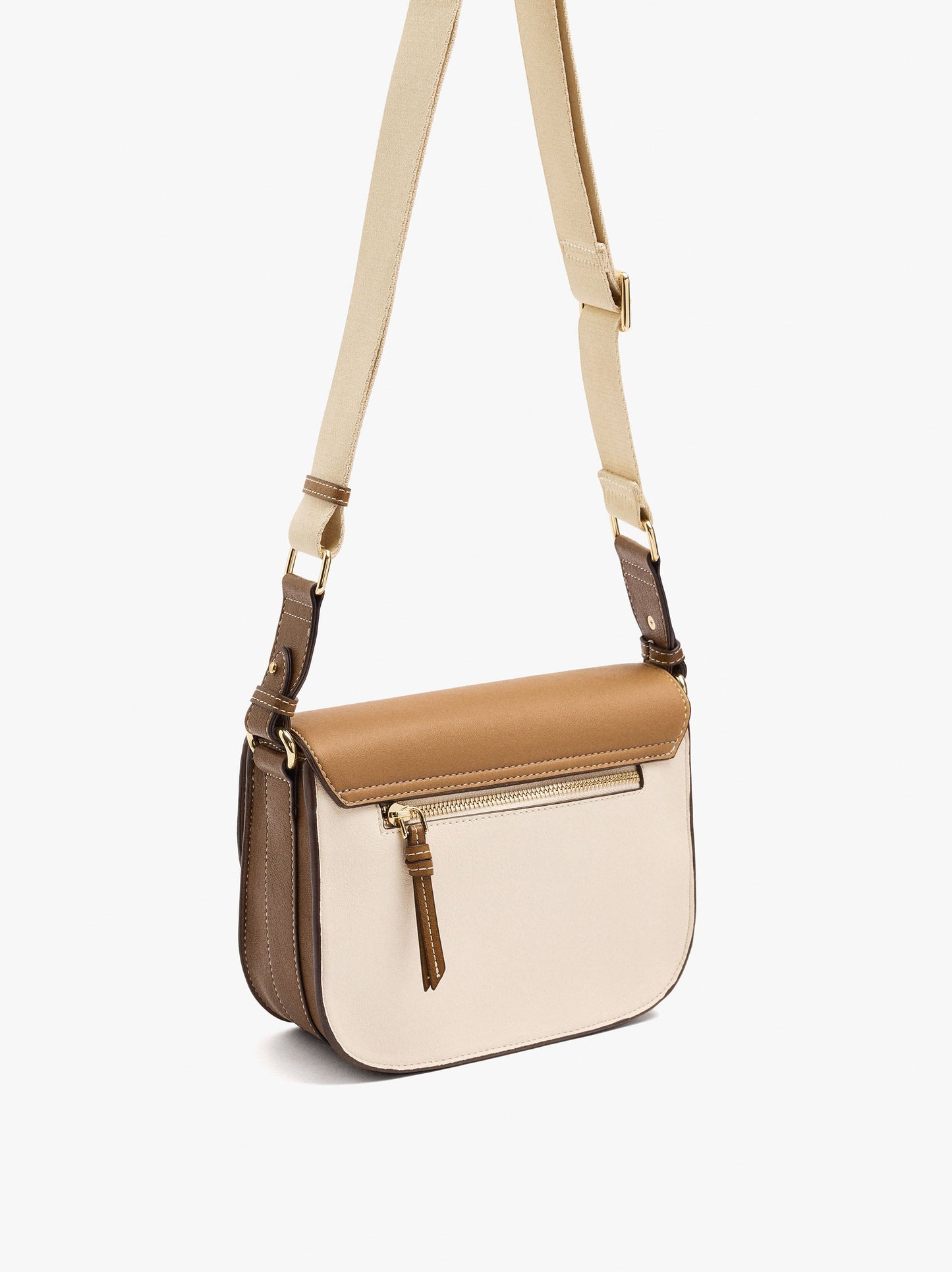 Color Block Crossbody Bag With Flap