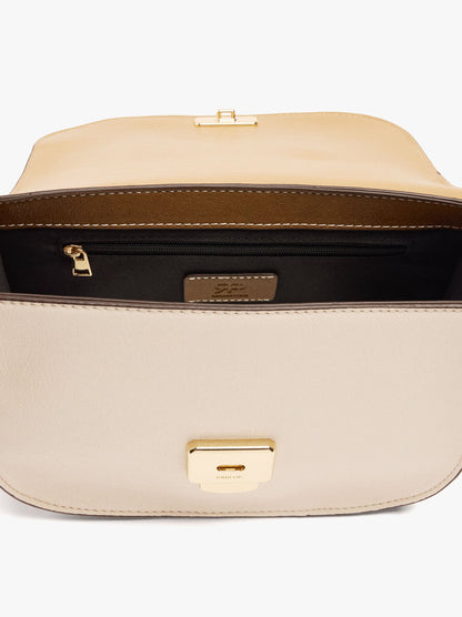 Color Block Crossbody Bag With Flap