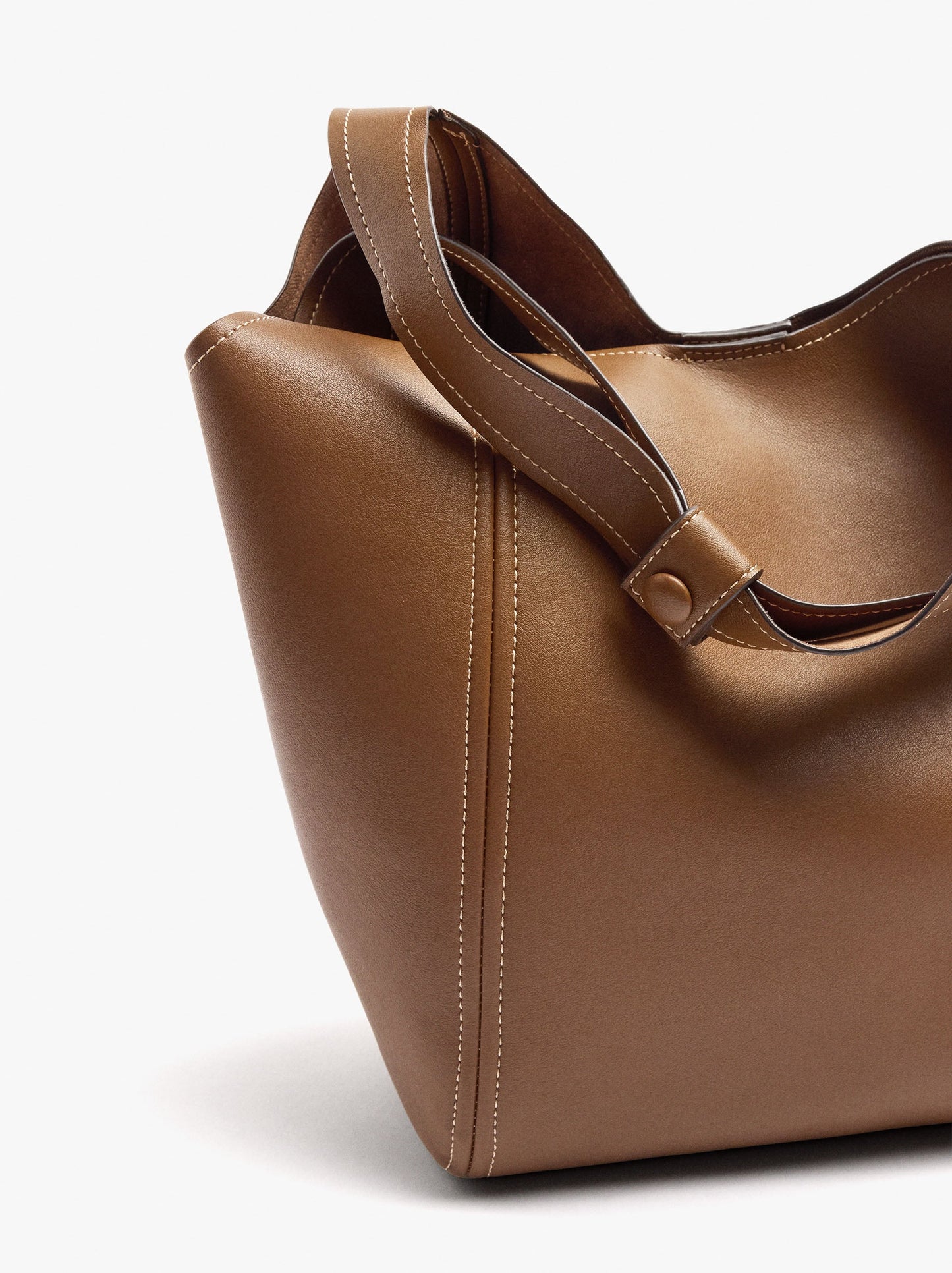 Shopper Bag With Topstitching