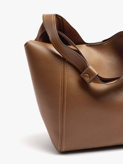 Shopper Bag With Topstitching