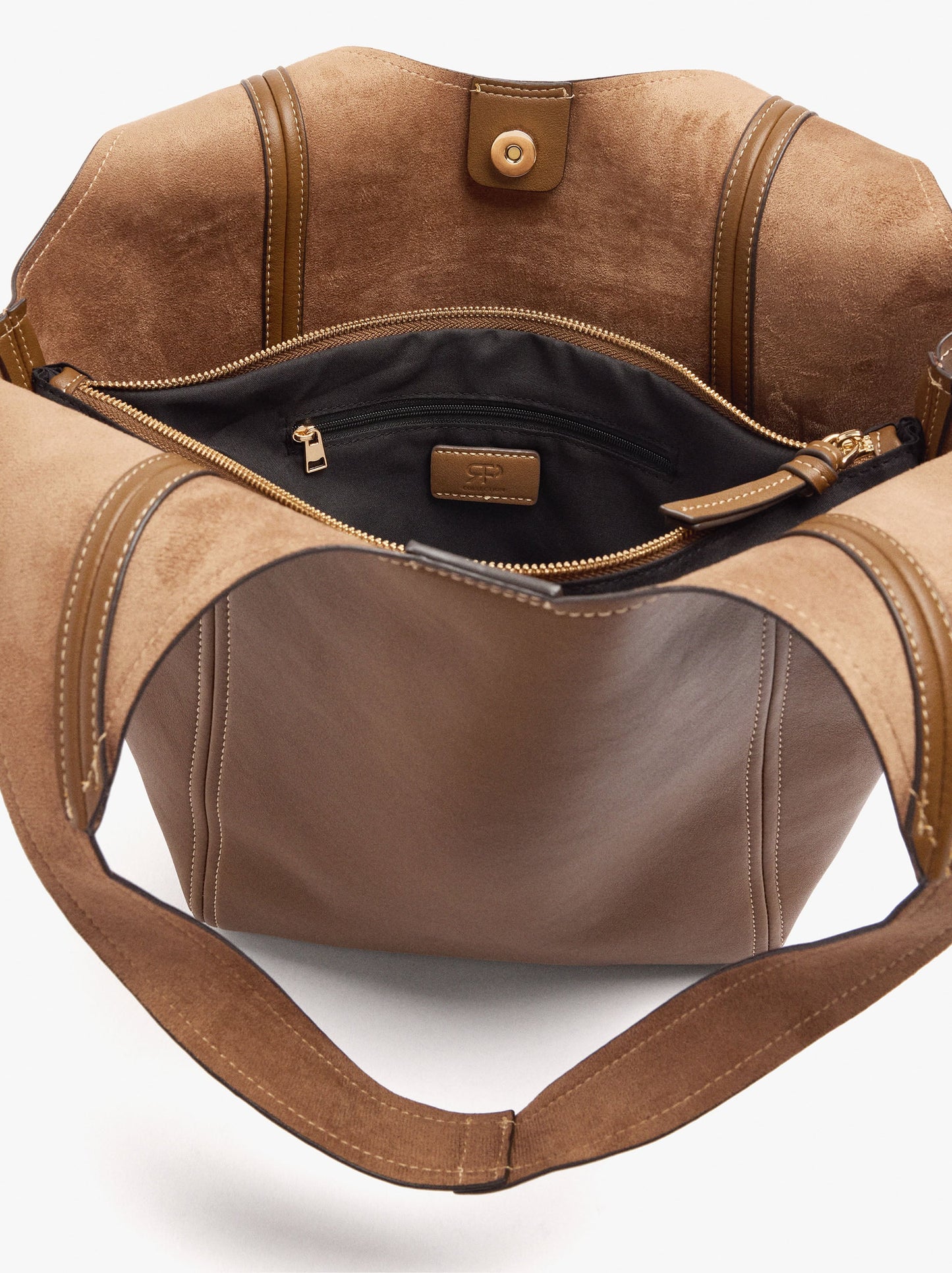 Shopper Bag With Topstitching