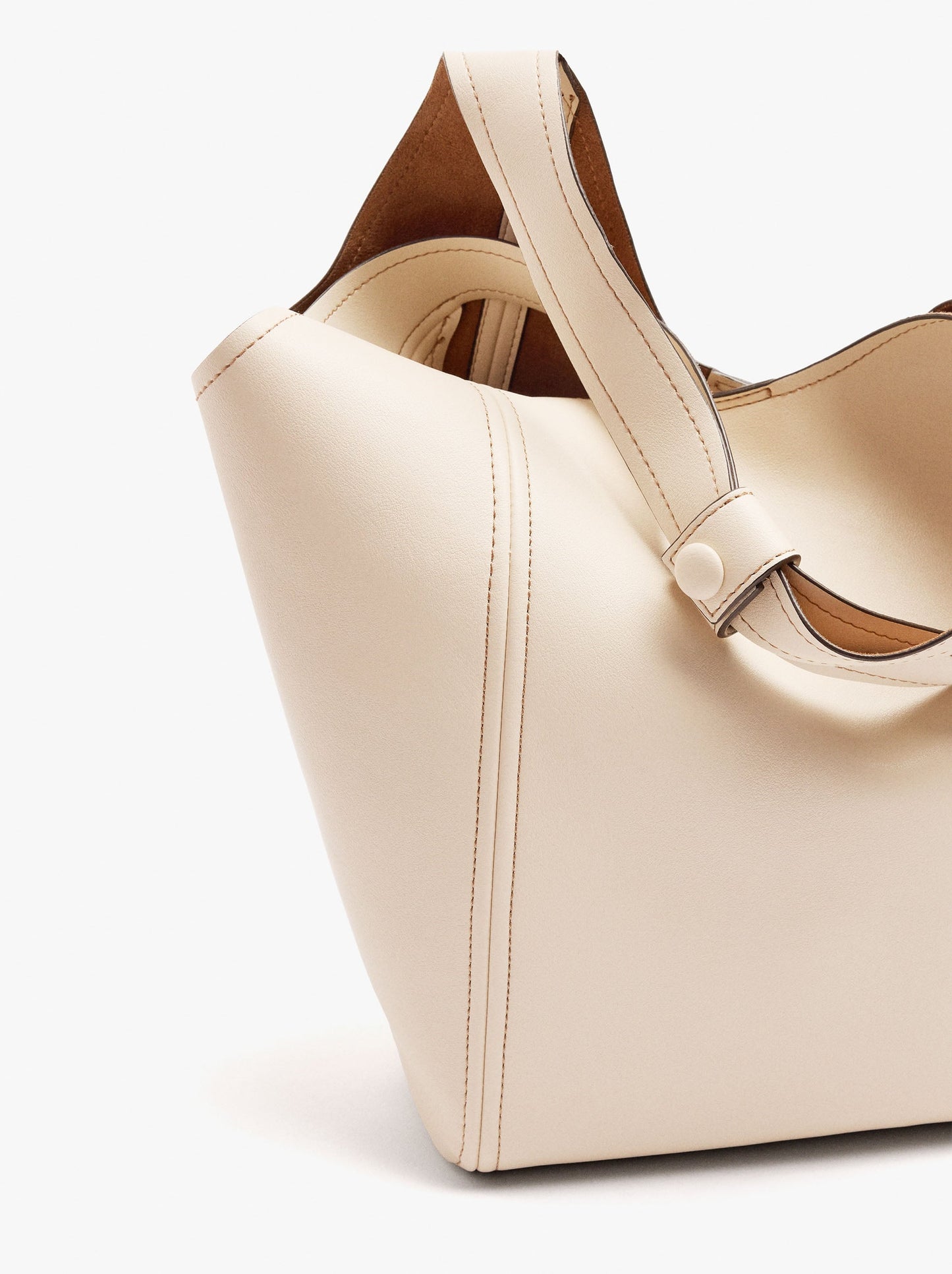 Shopper Bag With Topstitching