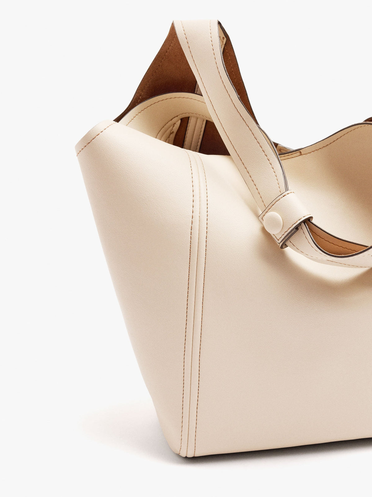Shopper Bag With Topstitching