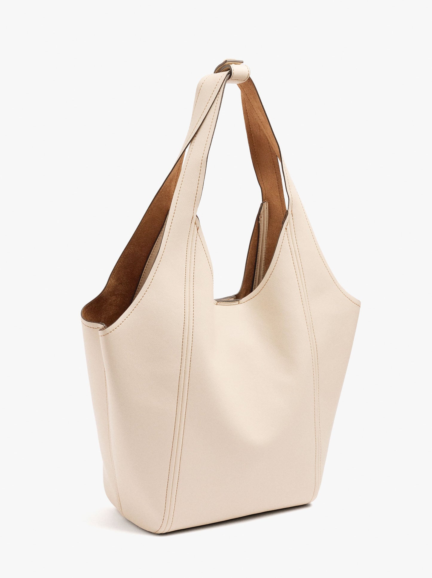 Shopper Bag With Topstitching